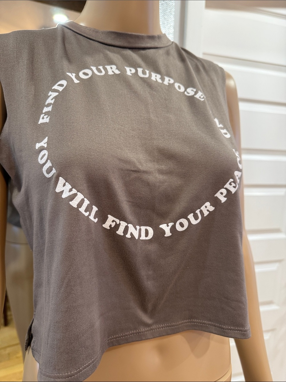 good hYOUman Brown Graphic Tee with White Print